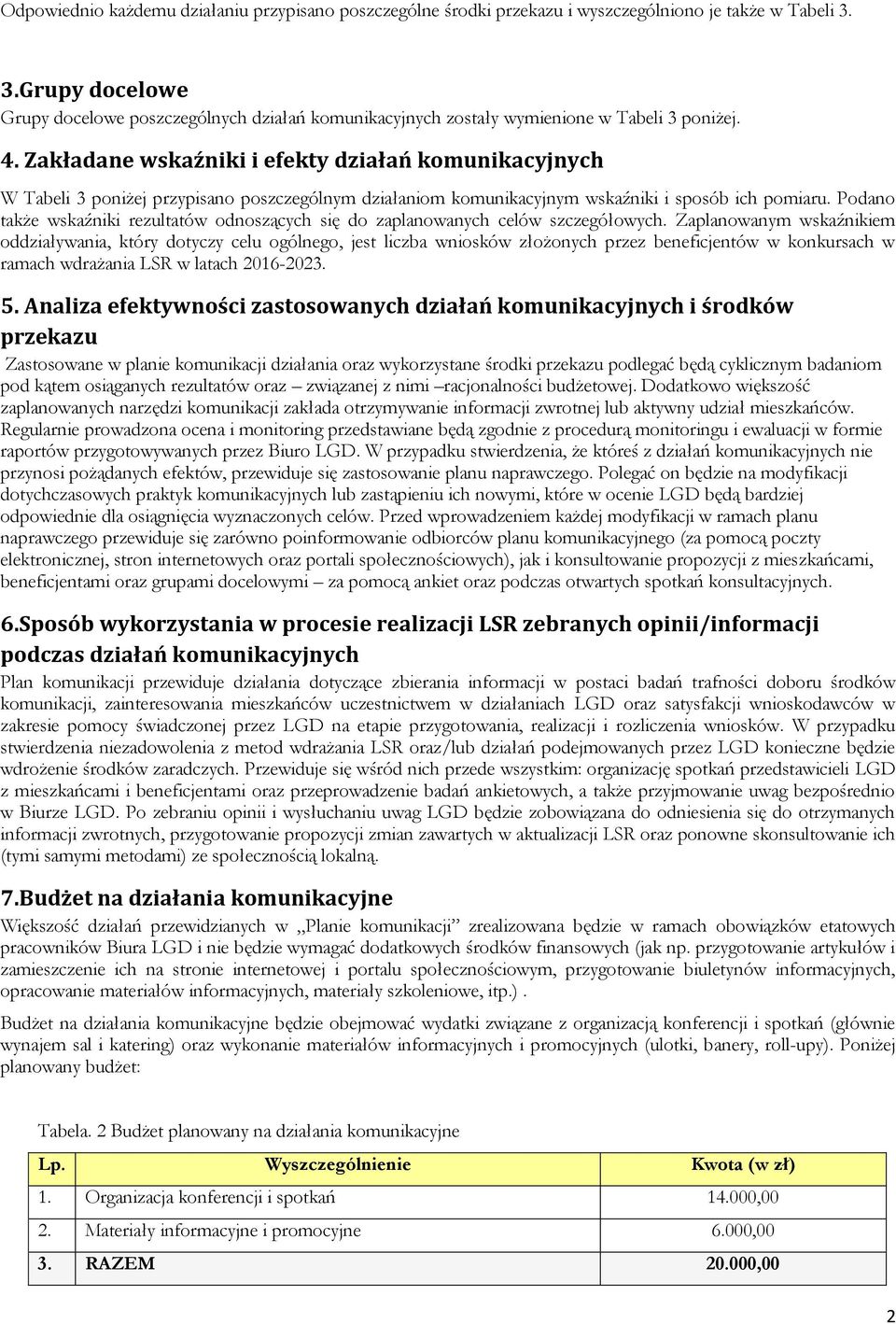 Zakładane wskaźniki i efekty działań komunikacyjnych W Tabeli 3 poniżej przypisano poszczególnym działaniom komunikacyjnym wskaźniki i sposób ich pomiaru.