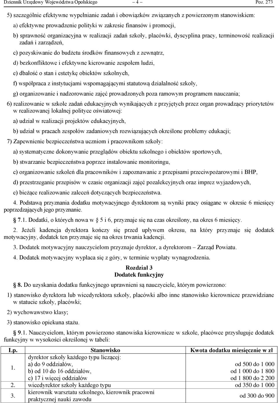 realizacji zadań szkoły, placówki, dyscyplina pracy, terminowość realizacji zadań i zarządzeń, c) pozyskiwanie do budżetu środków finansowych z zewnątrz, d) bezkonfliktowe i efektywne kierowanie
