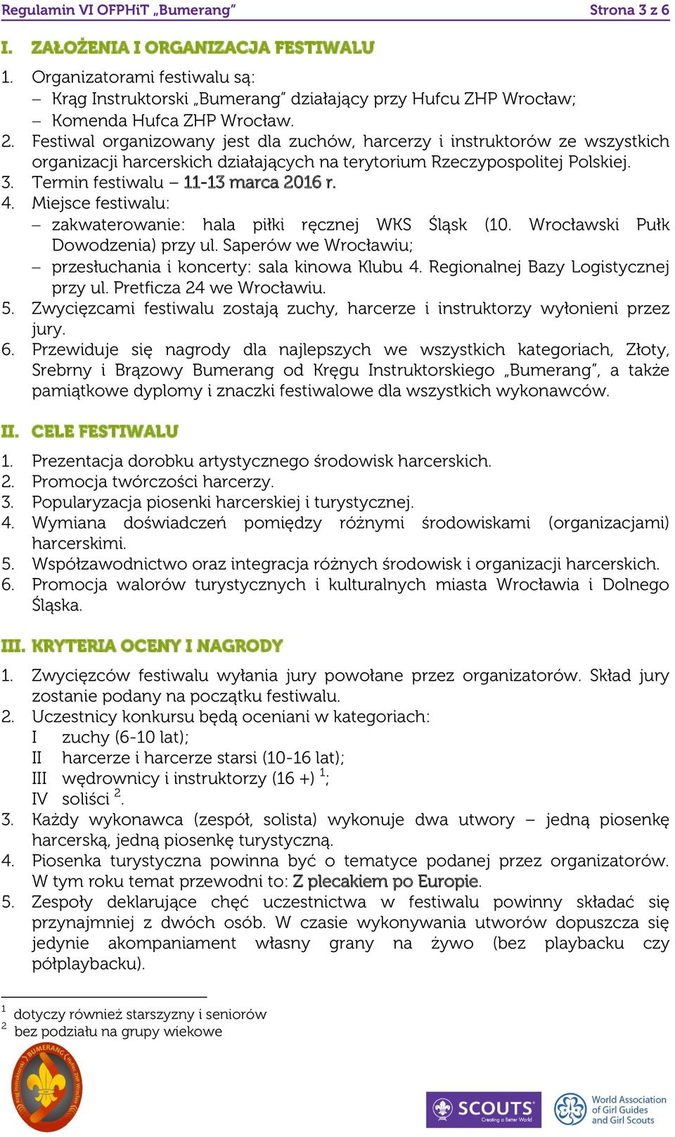 Miejsce festiwalu: zakwaterowanie: hala piłki ręcznej WKS Śląsk (10. Wrocławski Pułk Dowodzenia) przy ul. Saperów we Wrocławiu; przesłuchania i koncerty: sala kinowa Klubu 4.