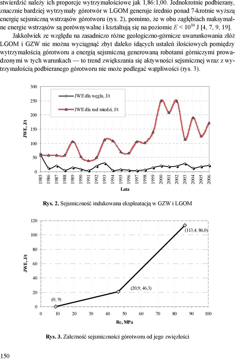 2), pomimo, że w obu zagłębiach maksymalne energie wstrząsów są porównywalne i kształtują się na poziomie E < 10 10 J [4, 7, 9, 19].