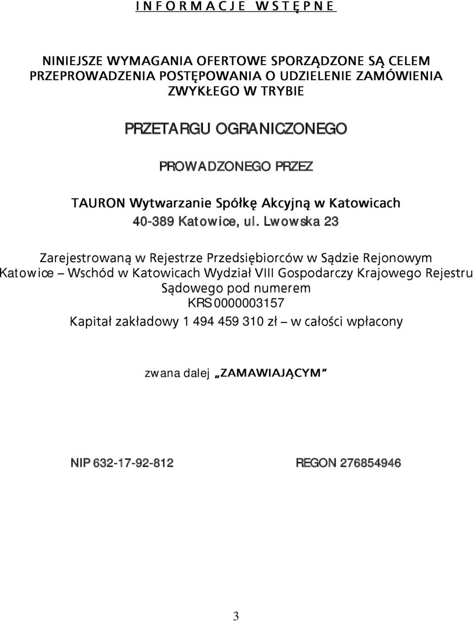 Lwowska 23 Katowice KRS 0000003157 494