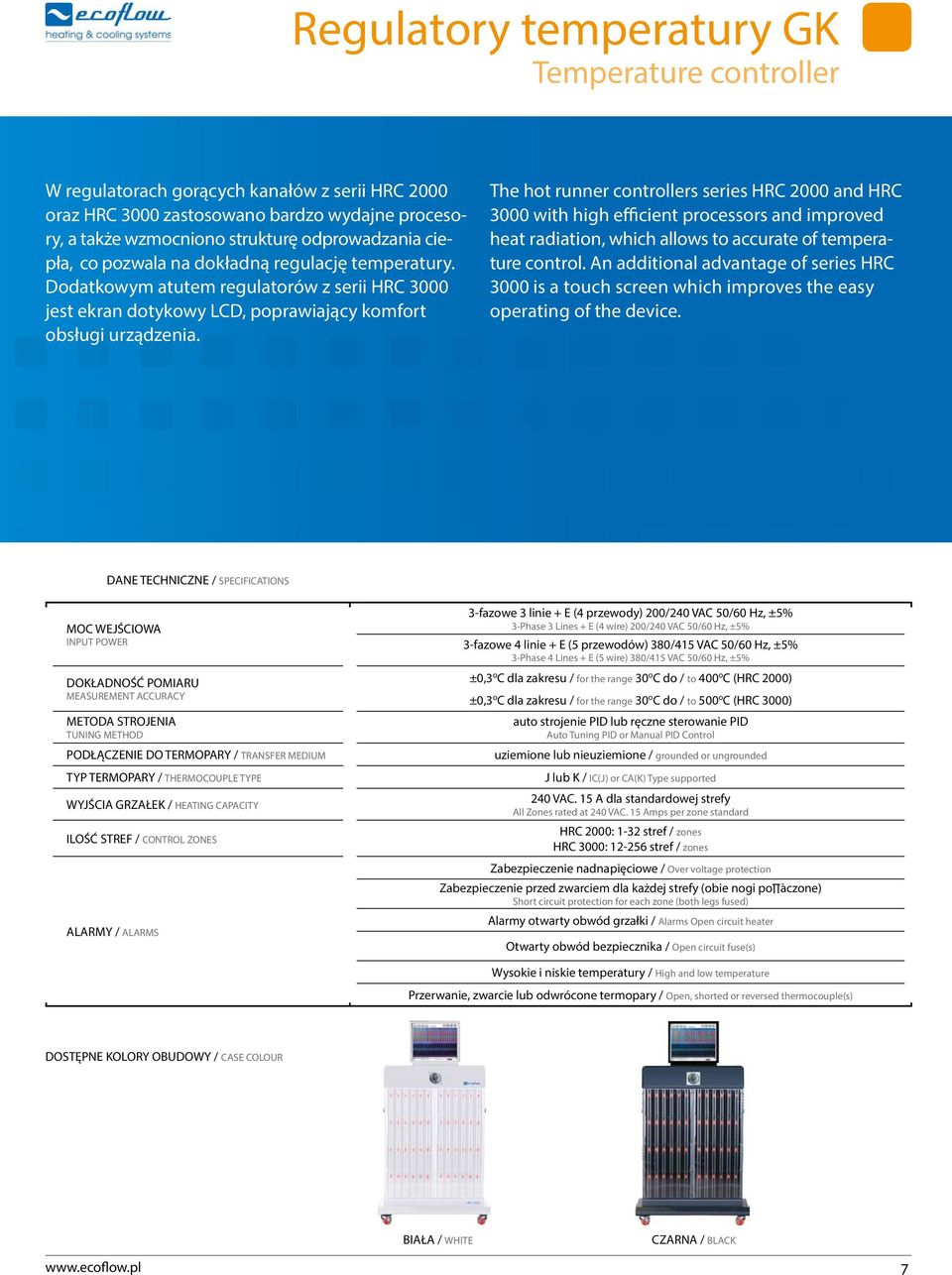 The hot runner controllers series HRC 2000 and HRC 3000 with high efficient processors and improved heat radiation, which allows to accurate of temperature control.