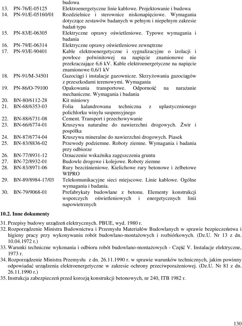 PN-79/E-06314 Elektryczne oprawy oświetleniowe zewnętrzne 17.