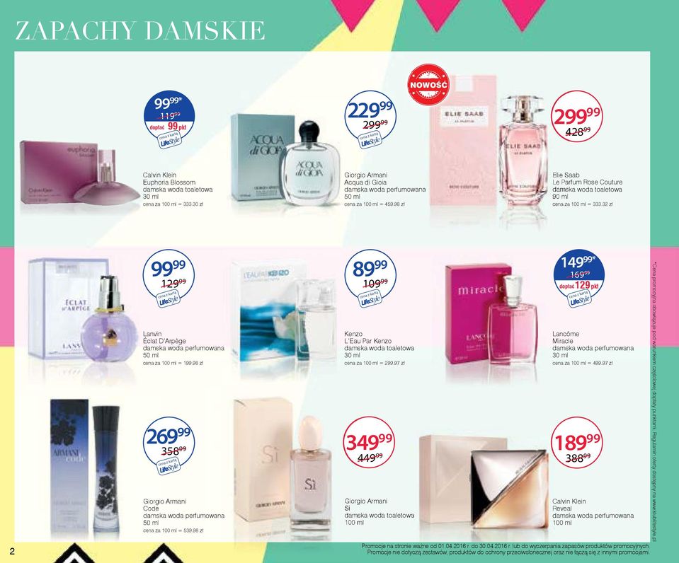 32 zł 2 99 99 89 99 129 99 109 99 Lanvin Éclat D Arpège damska woda perfumowana 50 ml cena za 100 ml = 199.98 zł 269 99 358 99 Giorgio Armani Code damska woda perfumowana 50 ml cena za 100 ml = 539.