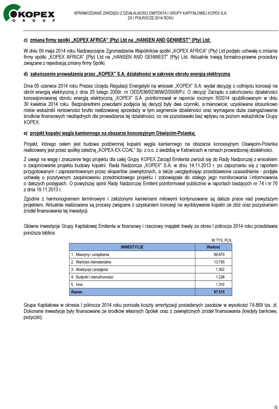 A. wydał decyzję o cofnięciu koncesji na obrót energią elektryczną z dnia 25 lutego 2009r. nr OEE/538/9238/W/2/2008/PJ.