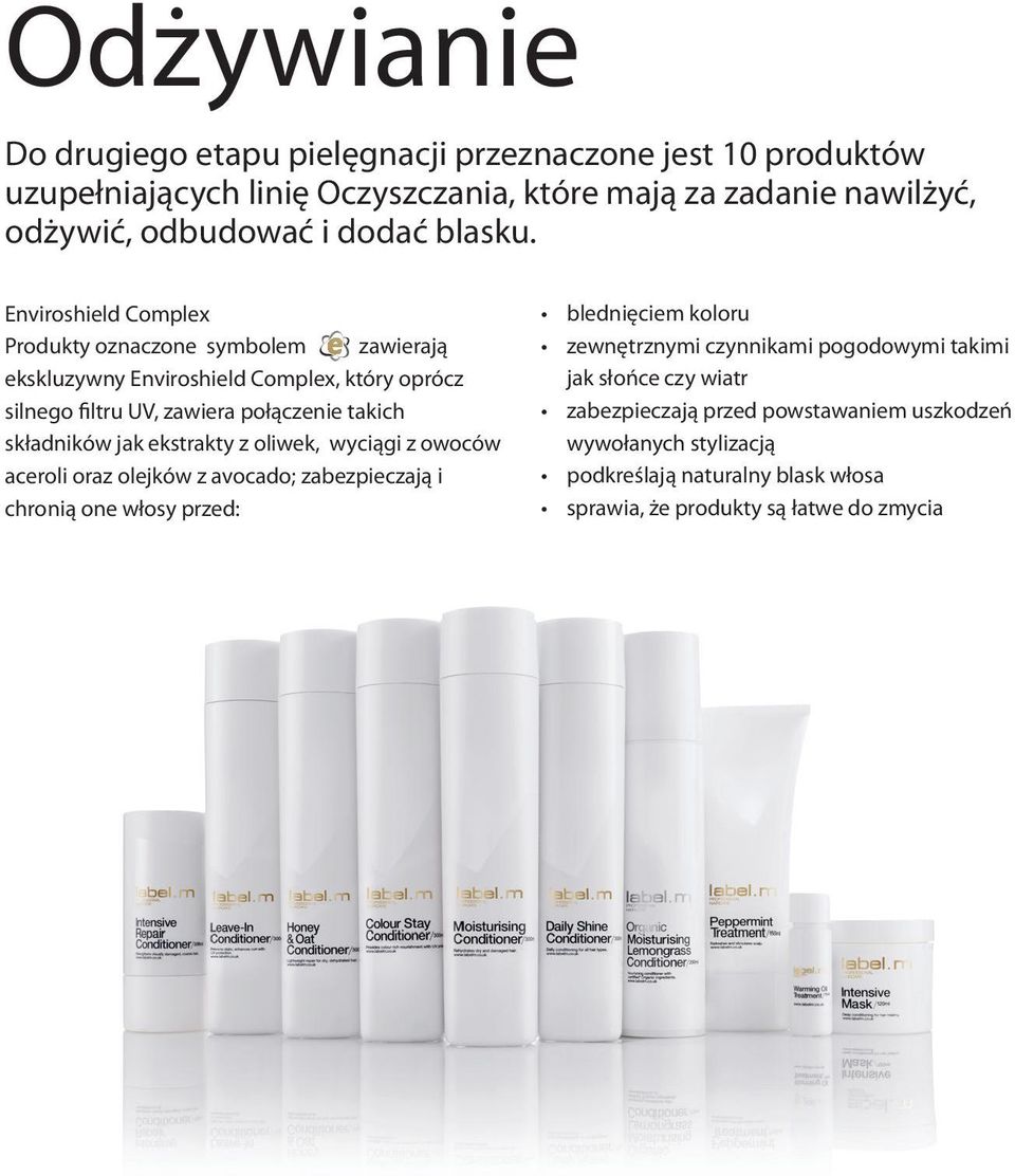 Enviroshield Complex Produkty oznaczone symbolem zawierają ekskluzywny Enviroshield Complex, który oprócz silnego filtru UV, zawiera połączenie takich składników jak