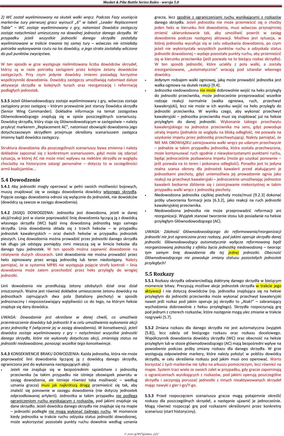 dowolnej jednostce danego skrzydła.