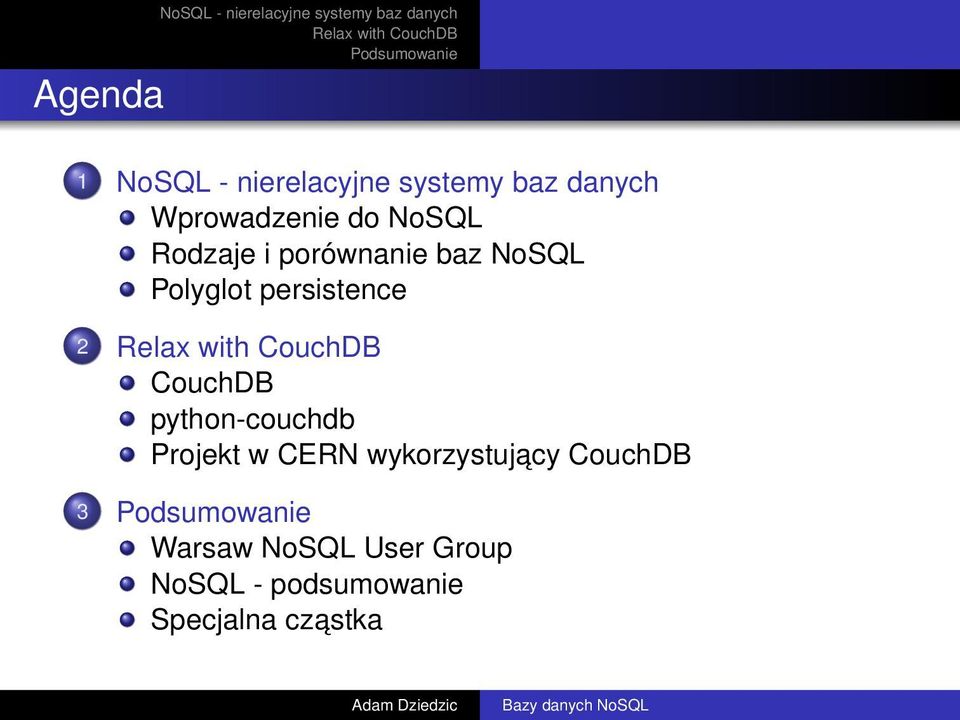Polyglot persistence 2 Projekt w CERN wykorzystujacy 3