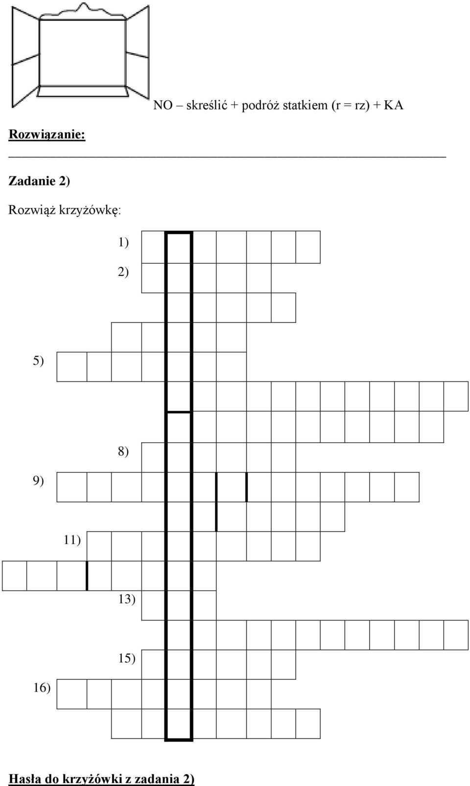 Rozwiąż krzyżówkę: 1) 2) 5) 9) 8) 11)