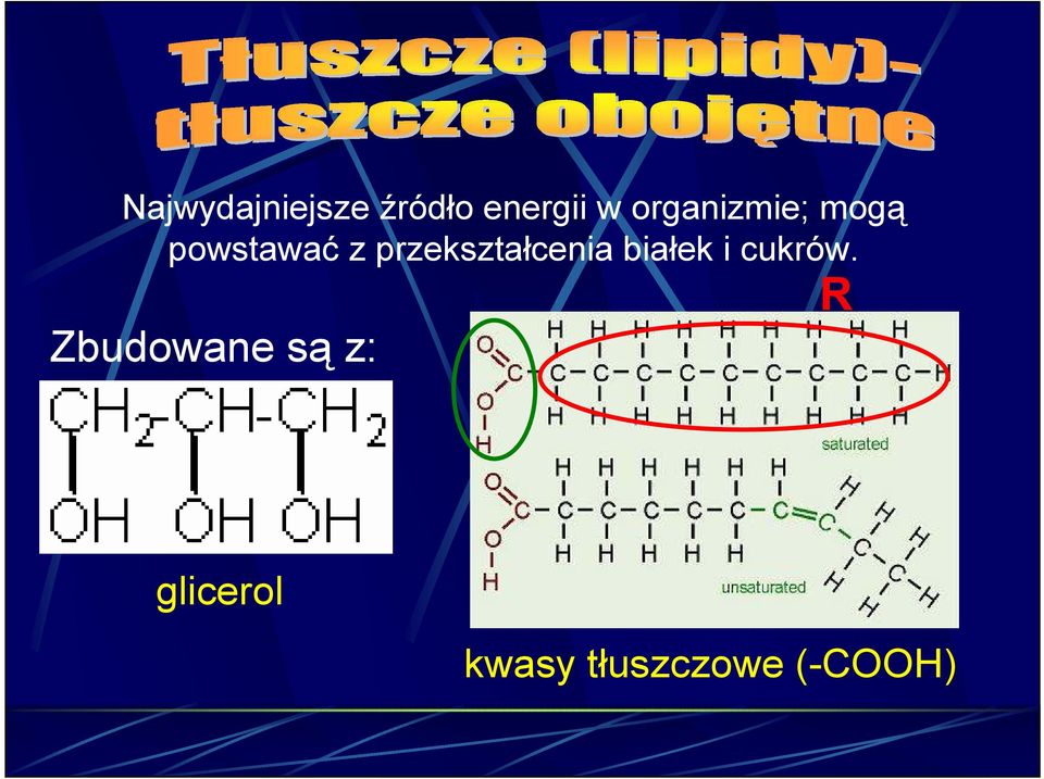przekształcenia białek i cukrów.