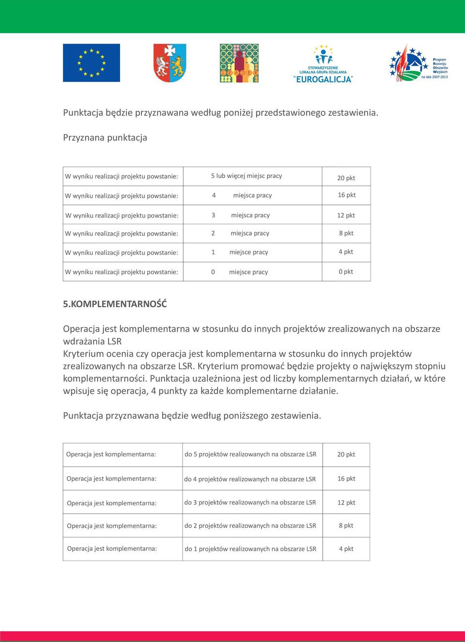 wyniku realizacji projektu powstanie: W wyniku realizacji projektu powstanie: W wyniku realizacji projektu powstanie: 3 miejsca pracy 2 miejsca pracy 1 miejsce pracy 0 miejsce pracy 12 pkt 8 pkt 4