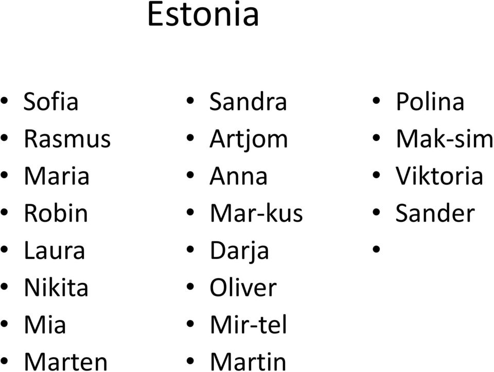 Artjom Anna Mar kus Darja Oliver