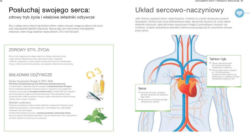 Układ sercowo-naczyniowy Jeśli chcemy wspierać serce i układ krążenia, możemy to uczynić skutecznie prostymi sposobami. Zdrowy tryb życia (zbilansowana dieta, aktywność fizyczna itd.