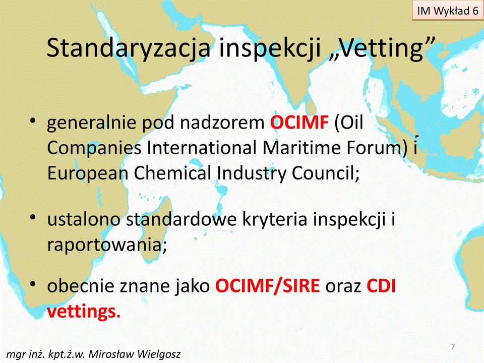 Chemical Industry Council; ustalono standardowe kryteria