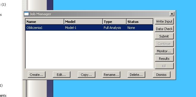 Continue W oknie Edit Job pozostawiamy parametry bez zmian. Opcja Submit Time służy do określenia, kiedy mają zostać wykonane obliczenia.