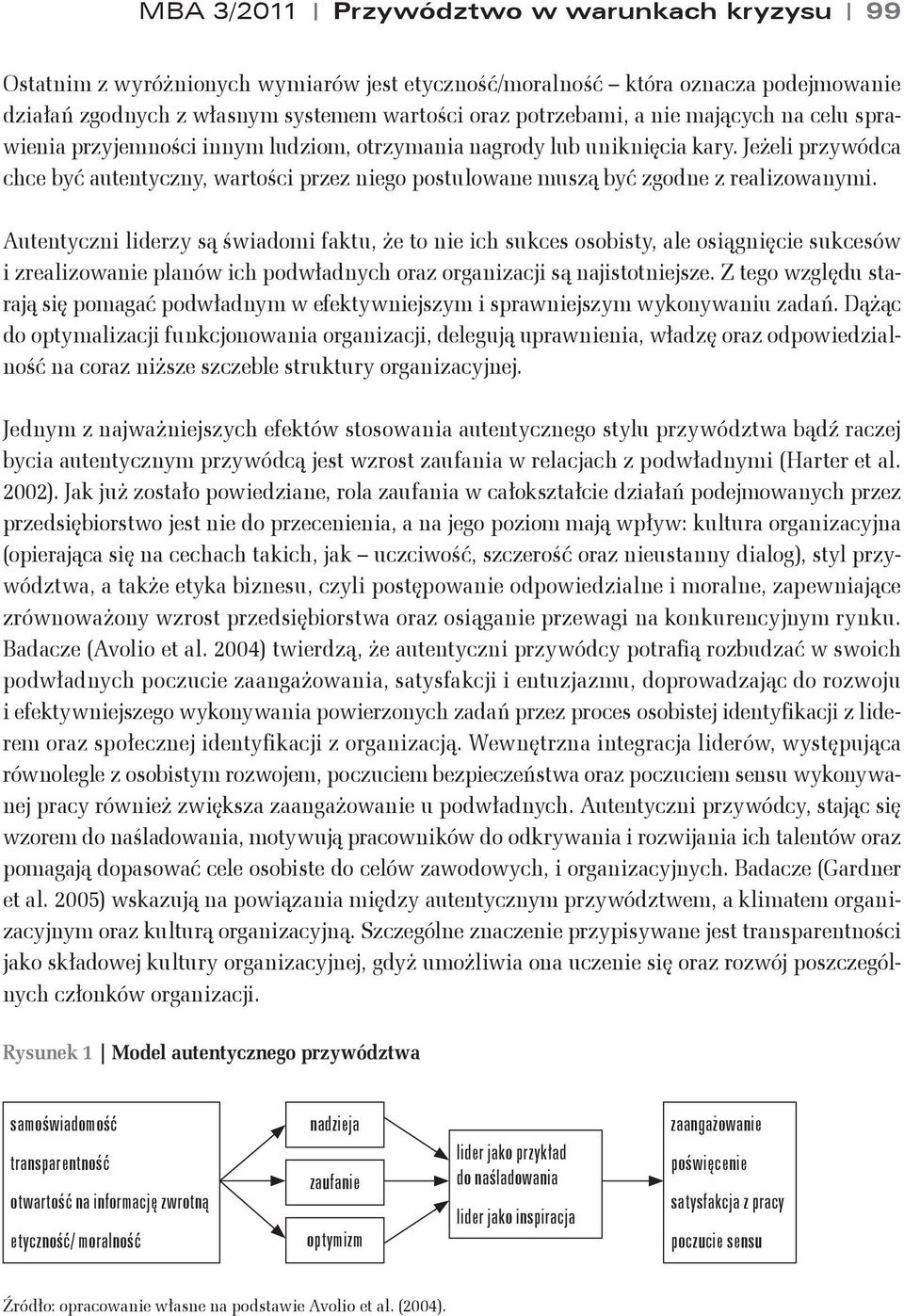 Jeżeli przywódca chce być autentyczny, wartości przez niego postulowane muszą być zgodne z realizowanymi.