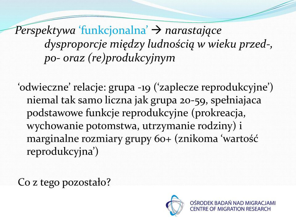 jak grupa 20-59, spełniajaca podstawowe funkcje reprodukcyjne (prokreacja, wychowanie potomstwa,