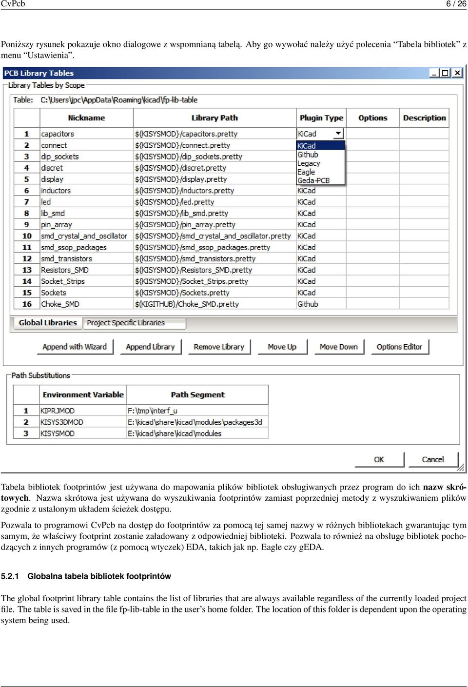 Nazwa skrótowa jest używana do wyszukiwania footprintów zamiast poprzedniej metody z wyszukiwaniem plików zgodnie z ustalonym układem ścieżek dostępu.