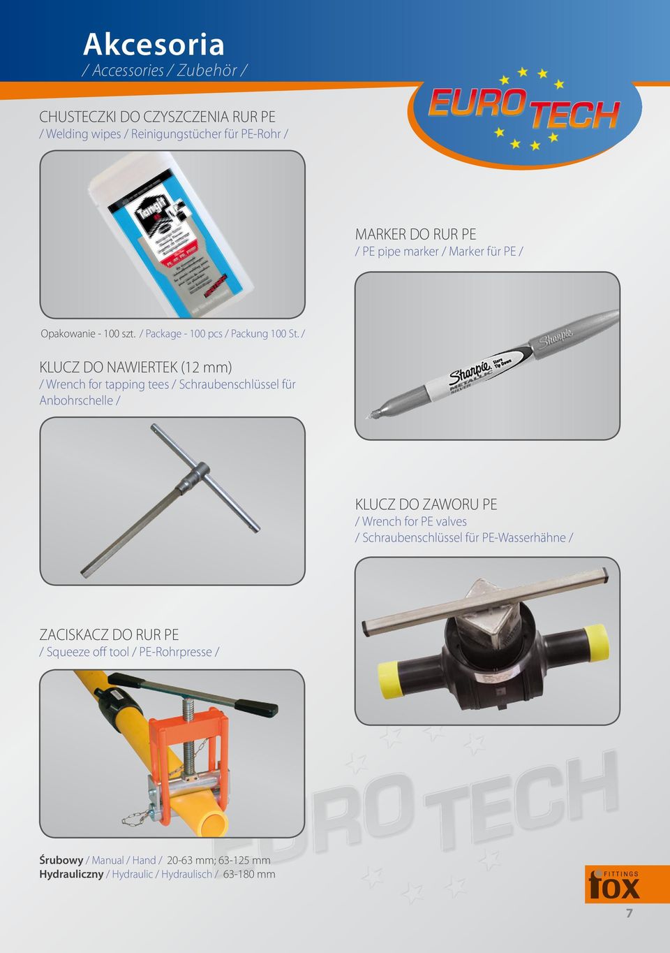 / KLUCZ DO NAWIERTEK (12 mm) / Wrench for tapping tees / Schraubenschlüssel für Anbohrschelle / KLUCZ DO ZAWORU PE / Wrench for PE valves /