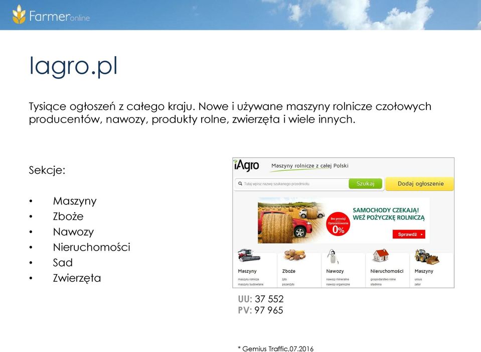 nawozy, produkty rolne, zwierzęta i wiele innych.