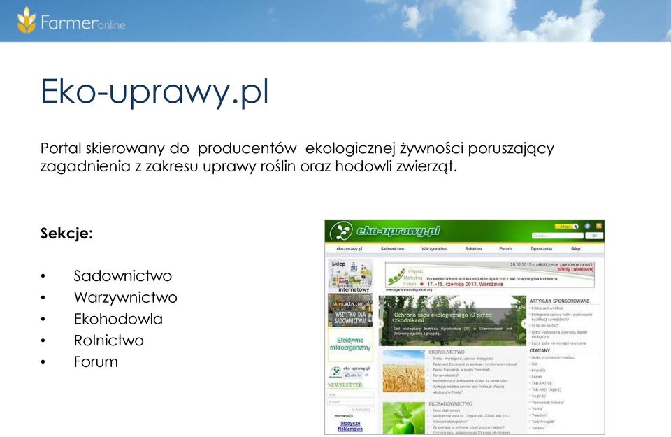 ekologicznej żywności poruszający zagadnienia z