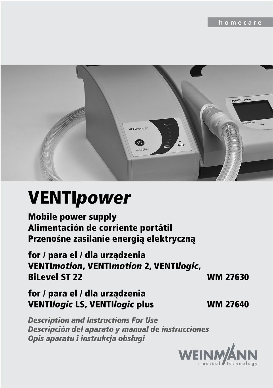 WM 27630 for / para el / dla urządzenia VENTIlogic LS, VENTIlogic plus WM 27640 Description and