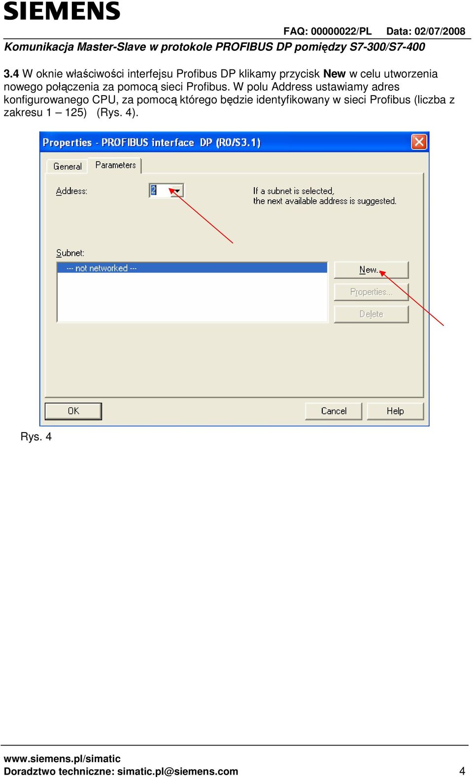 W polu Address ustawiamy adres konfigurowanego CPU, za pomocą którego będzie