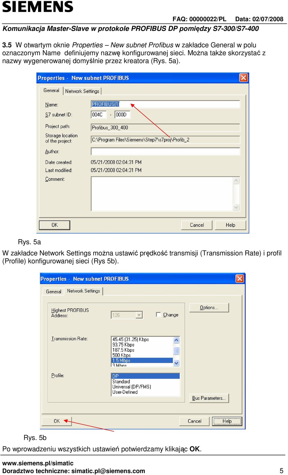 5a W zakładce Network Settings moŝna ustawić prędkość transmisji (Transmission Rate) i profil (Profile)