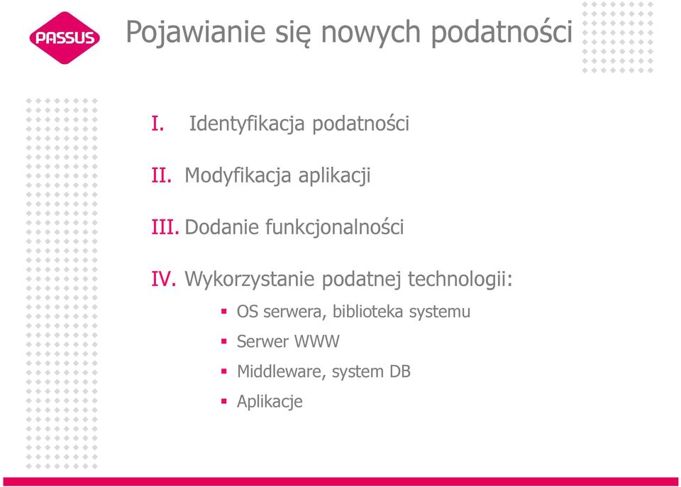 Dodanie funkcjonalności IV.