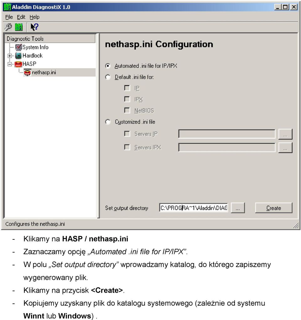 - W polu Set output directory wprowadzamy katalog, do którego zapiszemy