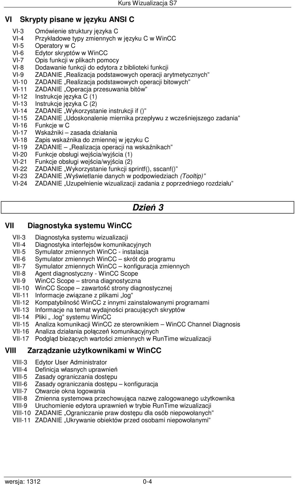Operacja przesuwania bitów VI-12 Instrukcje języka C (1) VI-13 Instrukcje języka C (2) VI-14 ZADANIE Wykorzystanie instrukcji if () VI-15 ZADANIE Udoskonalenie miernika przepływu z wcześniejszego