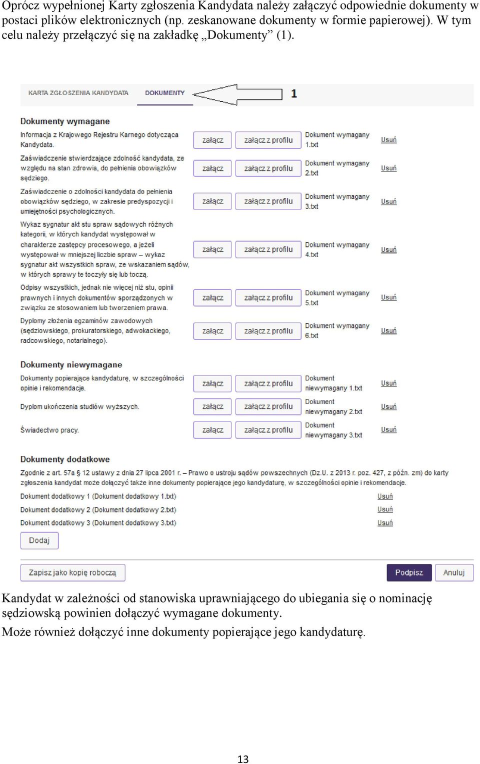 W tym celu należy przełączyć się na zakładkę Dokumenty (1).