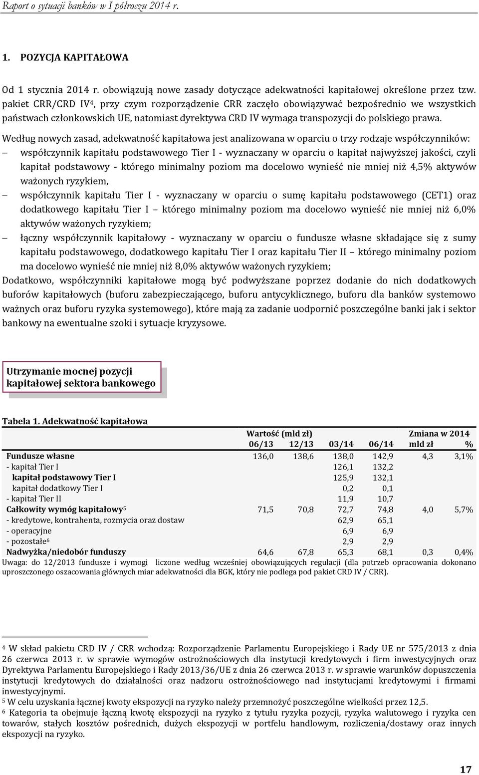 Według nowych zasad, adekwatność kapitałowa jest analizowana w oparciu o trzy rodzaje współczynników: współczynnik kapitału podstawowego Tier I - wyznaczany w oparciu o kapitał najwyższej jakości,