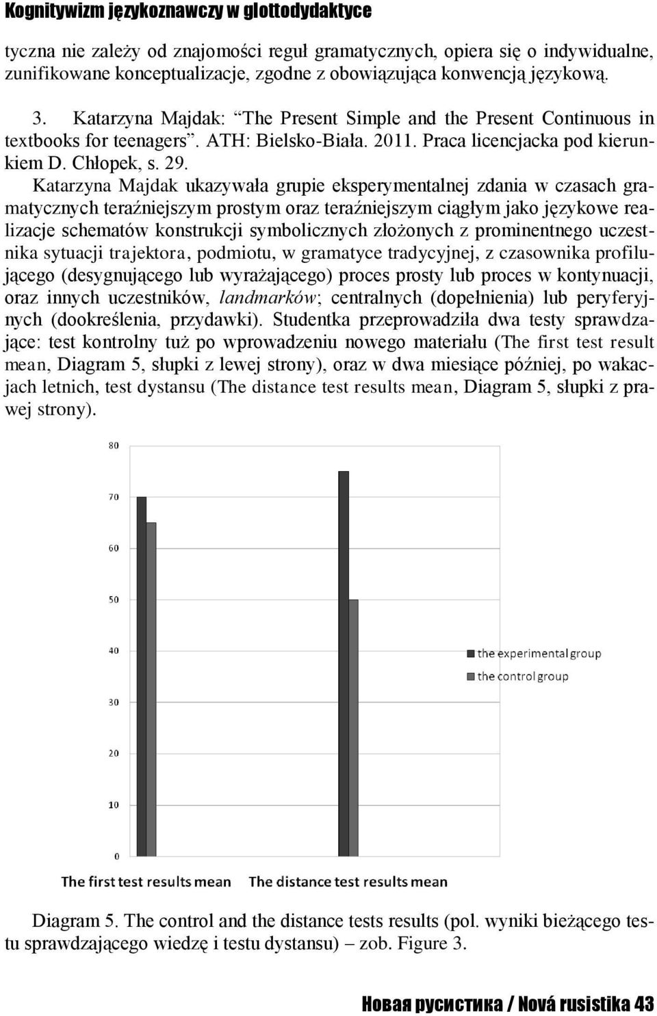 Katarzyna Majdak ukazywała grupie eksperymentalnej zdania w czasach gramatycznych teraźniejszym prostym oraz teraźniejszym ciągłym jako językowe realizacje schematów konstrukcji symbolicznych