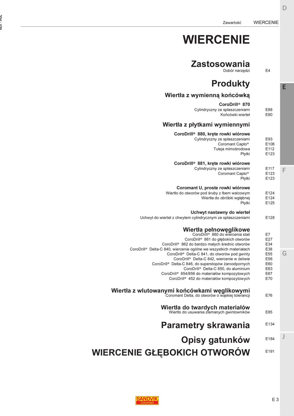 rowki wiórowe Wiertło do otworów pod śruby z łbem walcowym Wiertła do obróbki wgłębnej Płytki Uchwyt nastawny do wierteł Uchwyt do wierteł z chwytem cylindrycznym ze spłaszczeniami Wiertła