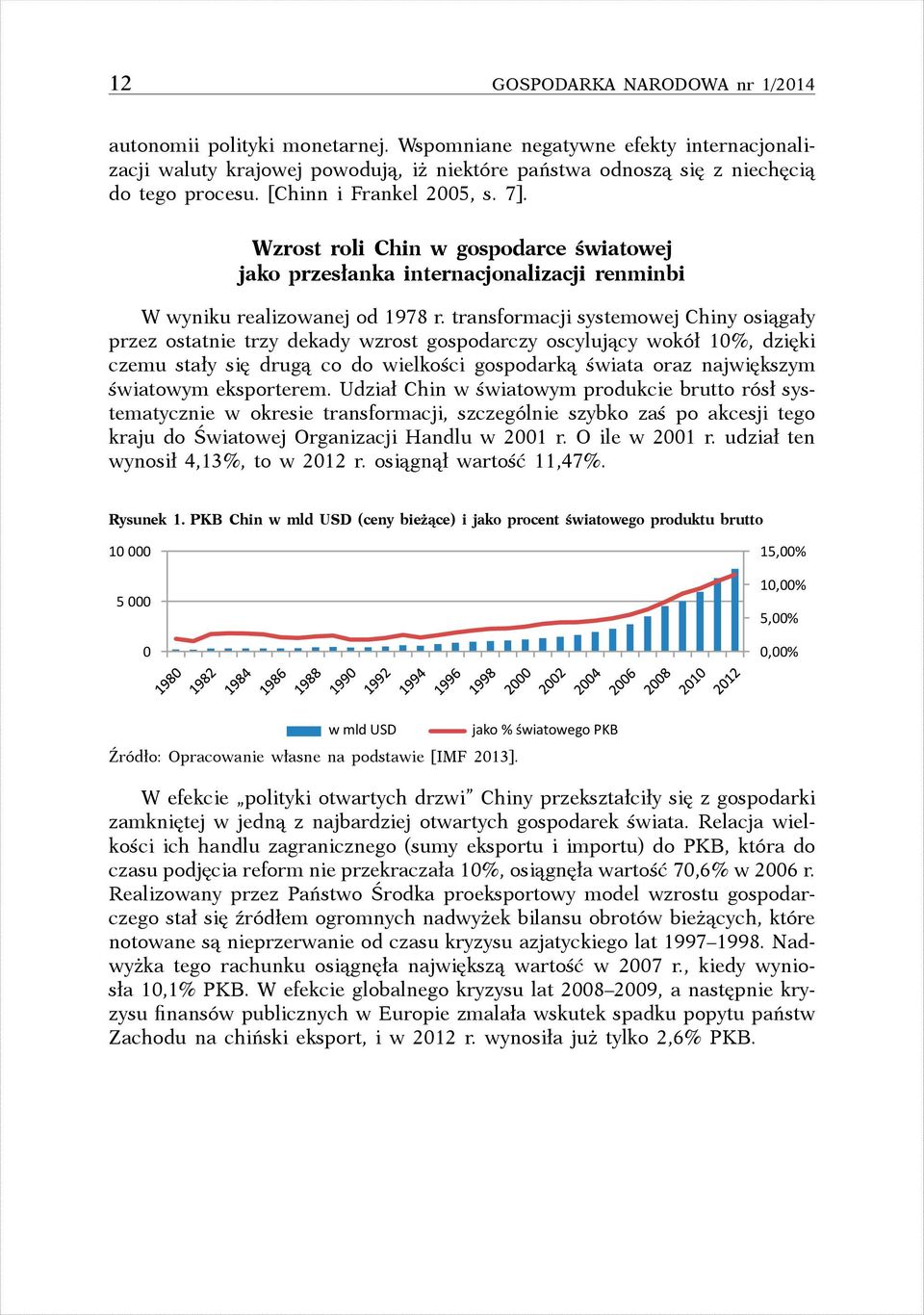 transformacji systemowej Chiny osiągały przez ostatnie trzy dekady wzrost gospodarczy oscylujący wokół 10 %, dzięki czemu stały się drugą co do wielkości gospodarką świata oraz największym światowym