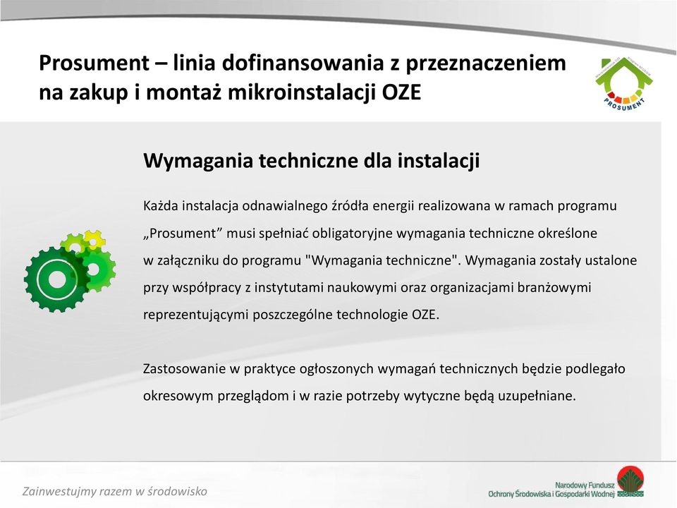 programu "Wymagania techniczne".