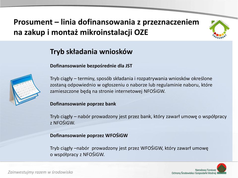 zamieszczone będą na stronie internetowej NFOŚiGW.