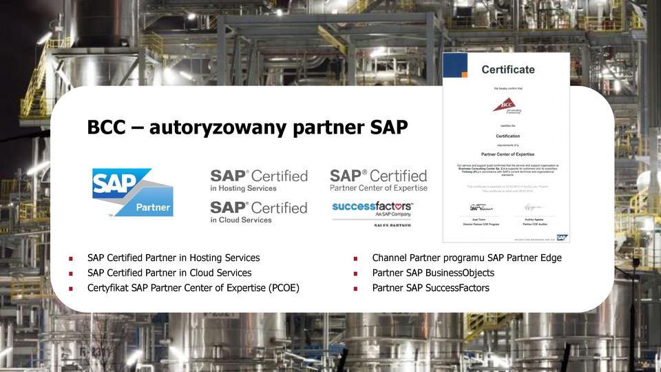 Partner Center of Expertise (PCOE) Channel Partner programu SAP