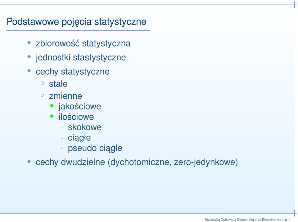 jakościowe ilościowe skokowe ciagłe pseudo ciagłe cechy