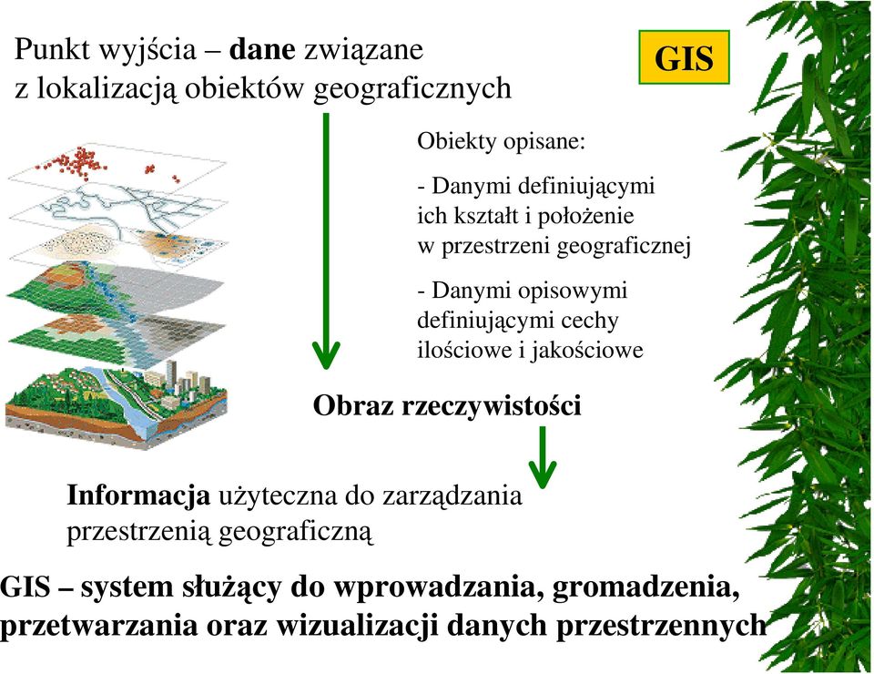 cechy ilościowe i jakościowe Obraz rzeczywistości Informacja użyteczna do zarządzania przestrzenią