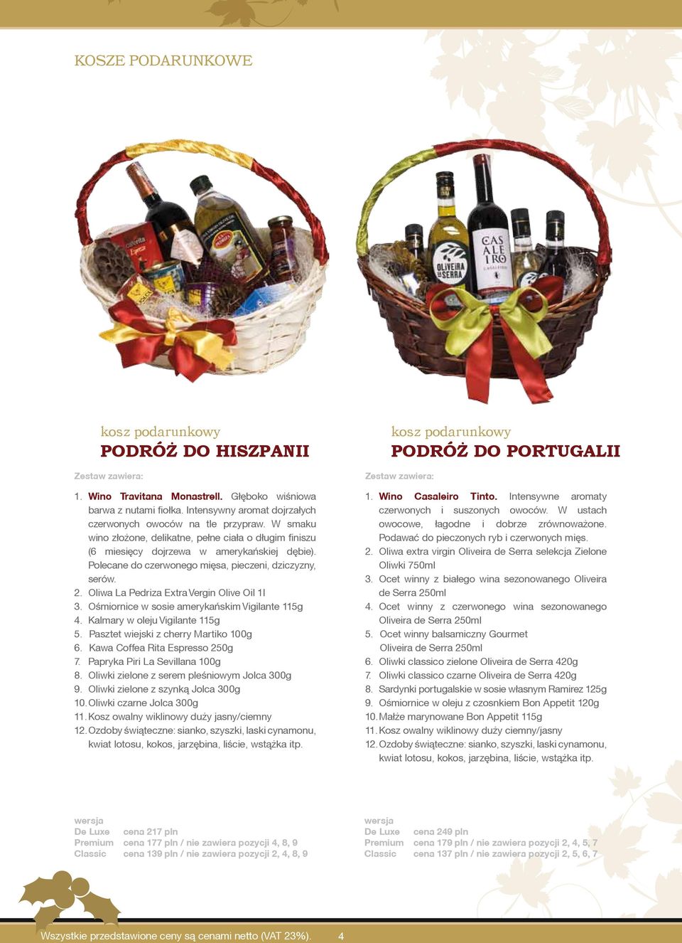 Oliwa La Pedriza Extra Vergin Olive Oil 1l 3. Ośmiornice w sosie amerykańskim Vigilante 115g 4. Kalmary w oleju Vigilante 115g 5. Pasztet wiejski z cherry Martiko 100g 6.