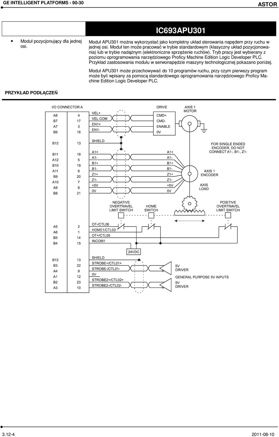 Tryb pracy jest wybierany z poziomu oprogramowania narzędziowego Proficy Machine Edition Logic Developer PLC.