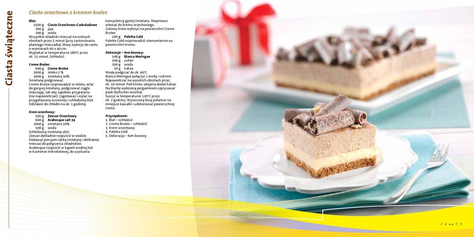 Creme Brulee: 600 g Creme Brulee 1600 g mleko 2 % 1600 g śmietana 30% Śmietanę podgrzewać.