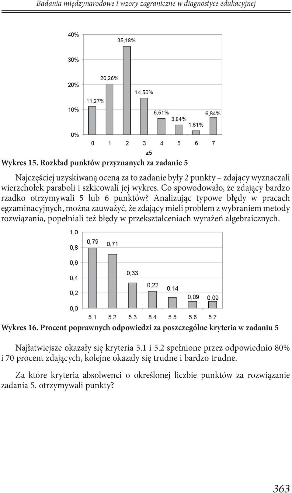 Co spowodowało, że zdający bardzo rzadko otrzymywali 5 lub 6 punktów?