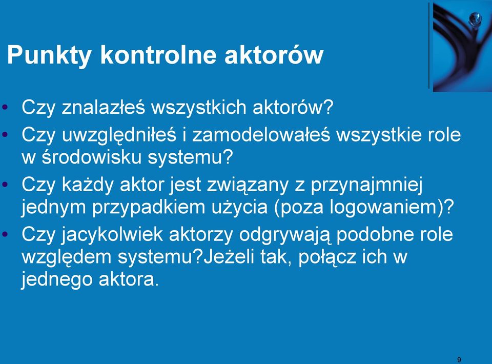 Czy każdy aktor jest związany z przynajmniej jednym przypadkiem użycia (poza