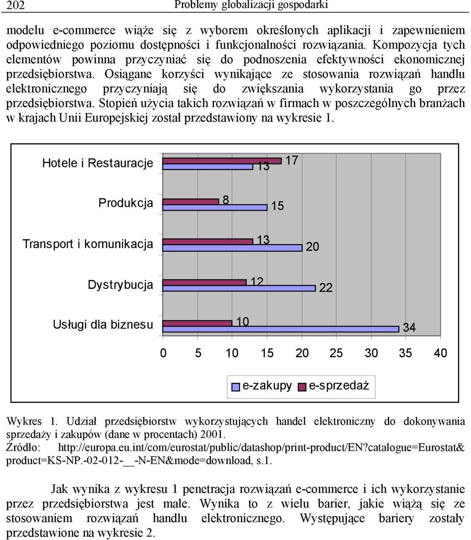 Osiągane korzyści wynikające ze stosowania rozwiązań handlu elektronicznego przyczyniają się do zwiększania wykorzystania go przez przedsiębiorstwa.
