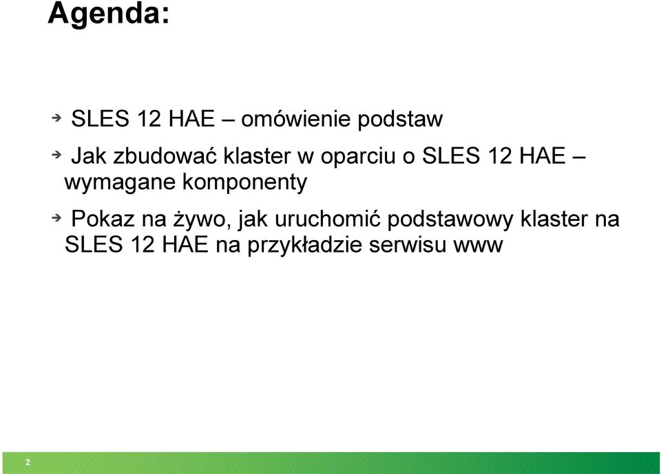 wymagane komponenty Pokaz na żywo, jak uruchomić