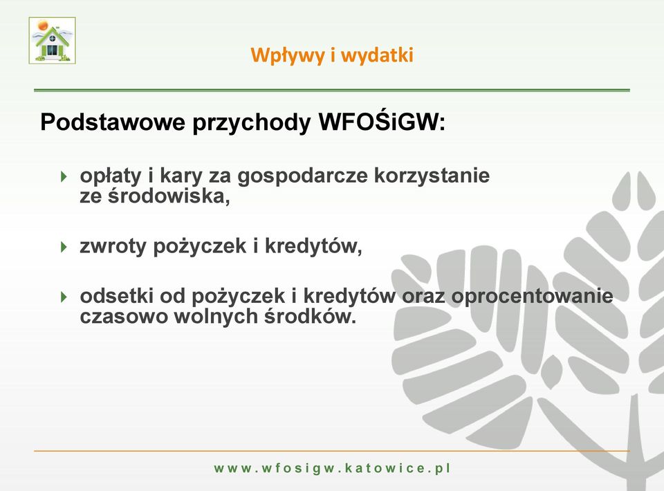 środowiska, zwroty pożyczek i kredytów, odsetki od