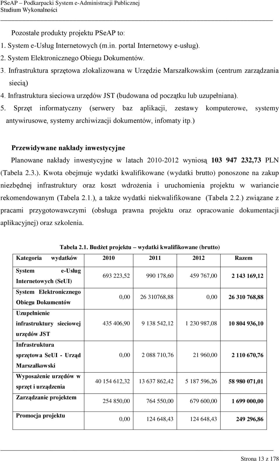Sprzęt informatyczny (serwery baz aplikacji, zestawy komputerowe, systemy antywirusowe, systemy archiwizacji dokumentów, infomaty itp.